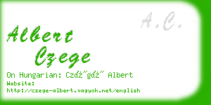 albert czege business card